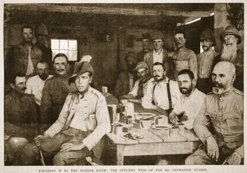 Das harte Leben am Modder River: das Offiziersmess der 3. Grenadier Guards, Illustration aus 